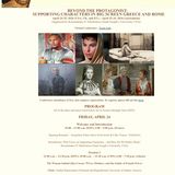 Διεθνές Συνέδριο BEYOND THE PROTAGONIST: SUPPORTING CHARACTERS IN BIG SCREEN GREECE AND ROME